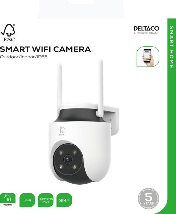 Produktbild Deltaco Smart Home Kamera SH-IPC18 Outdoor IP65 drehbar (2304 x 1296 Pixels)