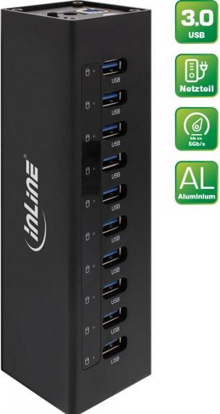 Immagine prodotto InLine Hub USB 3.0 (USB-B, 10 Porti)