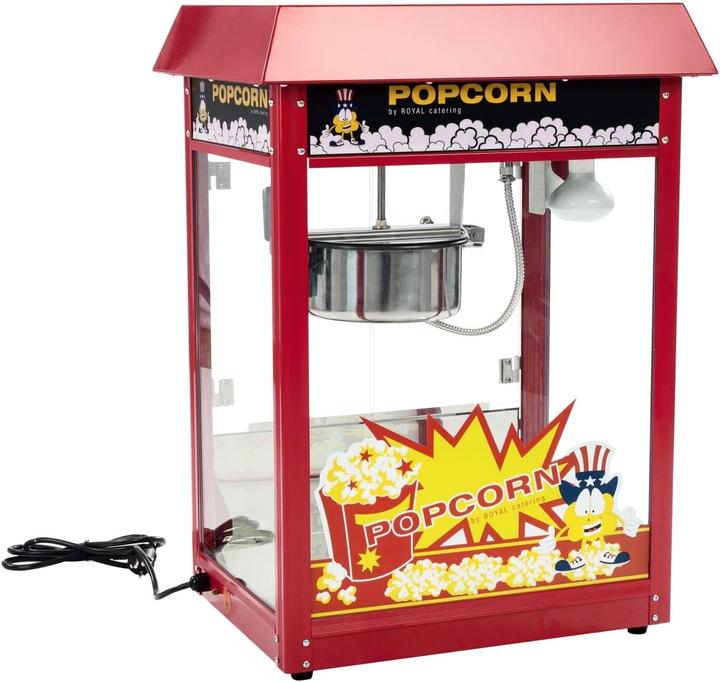 Actual product image Royal Catering Small Popcorn Machine - 1600 W, stainless steel, tempered glass and Teflon