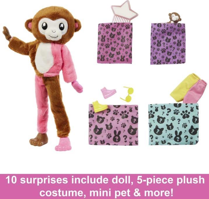 Actual product image Barbie Cutie Reveal in monkey costume with colour change