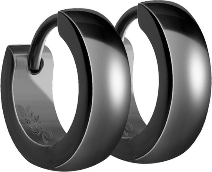 Produktbild Star Piercing Ohrring zum Klappen abgerundet schwarz (Chirurgenstahl 316L, ohne Messing)