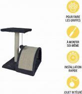 Image du produit Lola Toys arbre a chat avec jouet et tunnel 38cm anthracite