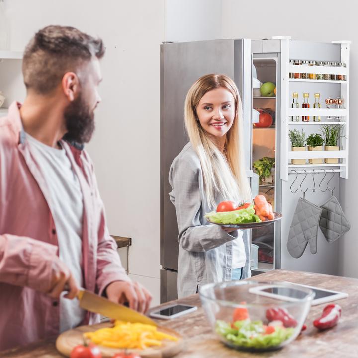 Image du produit Relaxdays Support à épices pour le réfrigérateur, étagère de rangement pour la cuisine (42 x 20 x 74 cm)