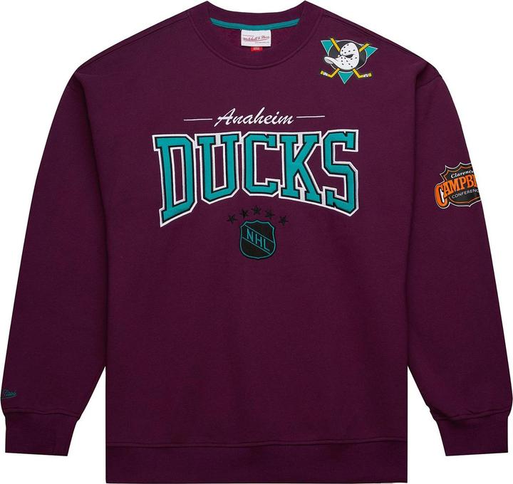 Mitchell & Ness Fleece BACKPRINT Pullover Anaheim Ducks - S (S)