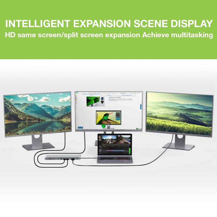 Productafbeelding Techly Docking Station USB-C-12-in-1 (USB-C, 1 Havens)