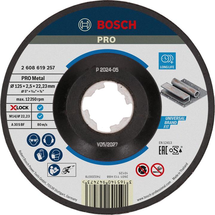 Immagine prodotto Bosch Professional Zubehör Disco da taglio PRO Metal X-Lock, 125 x 2,5 x 22,23 mm