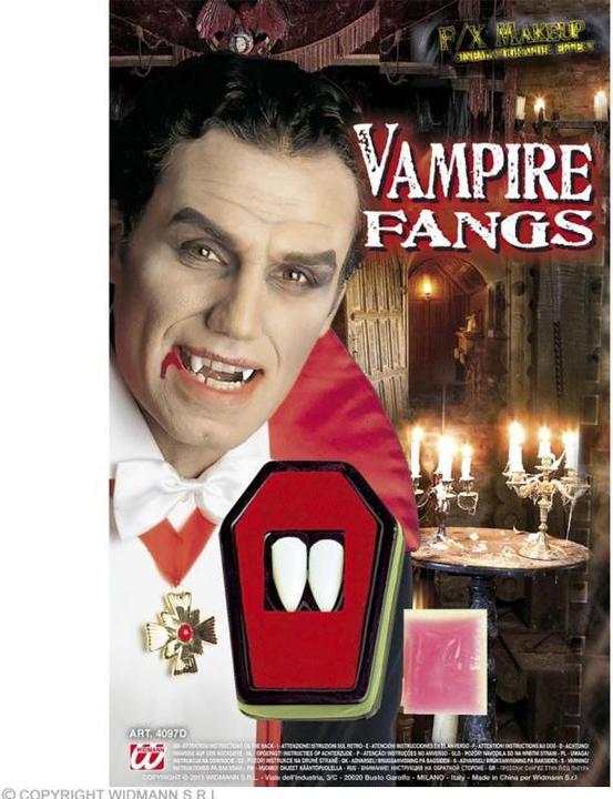 Actual product image Widmann Vampire teeth with adhesive cream