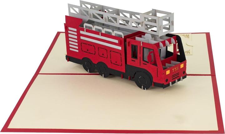 Actual product image Hervorragend 3D Pop-up Karte Feuerwehr rot (1 pcs.)