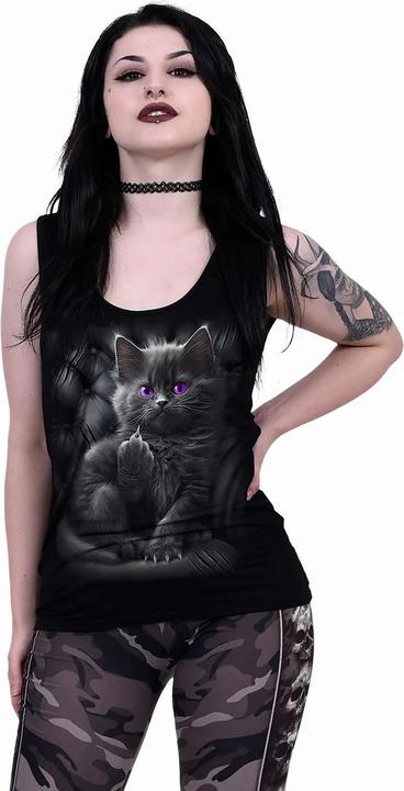 Produktbild Spiral Cattitude TShirt Halboffener Rücken Ärmellos (L)