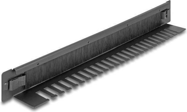 Image du produit Delock 48,26cm 19 pouces Panneau de brassage avec support de câbles sans outils 1U noir