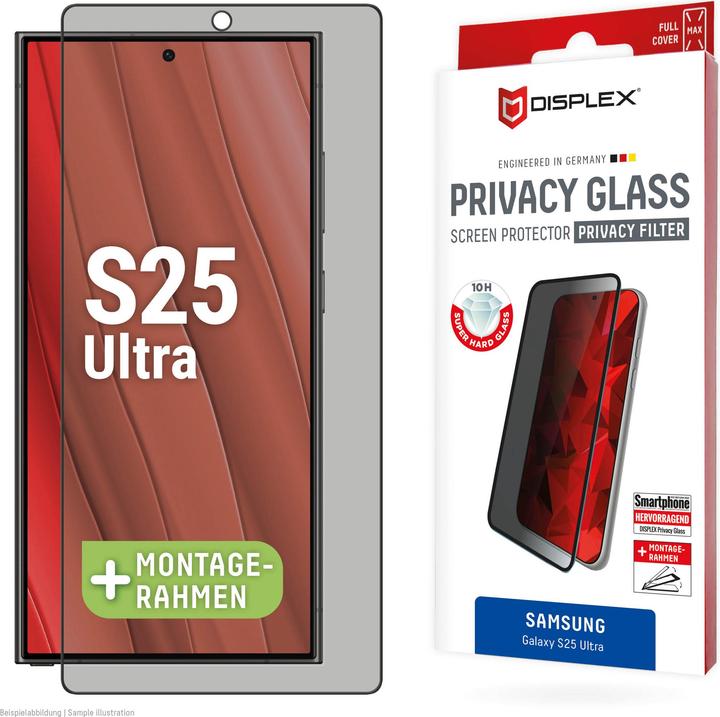 Actual product image Displex Privacy Glass, Privacy Full Cover Panzerglas (1 Piece, Samsung Galaxy S25 Ultra)