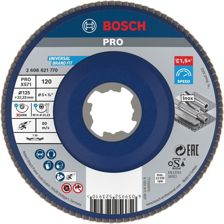 Actual product image Bosch Professional Zubehör PRO X571 X-Lock flap disc, 125 mm, G120 (120)