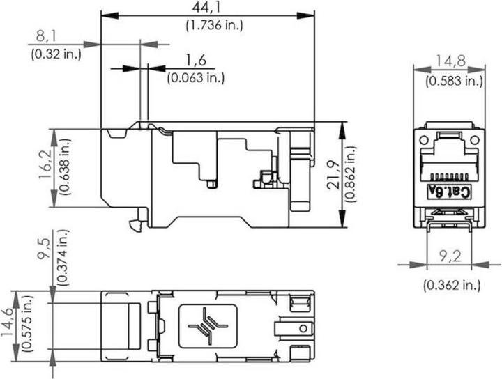 Actual product image Telegärtner RJ jack AMJ-S module Cat.6A