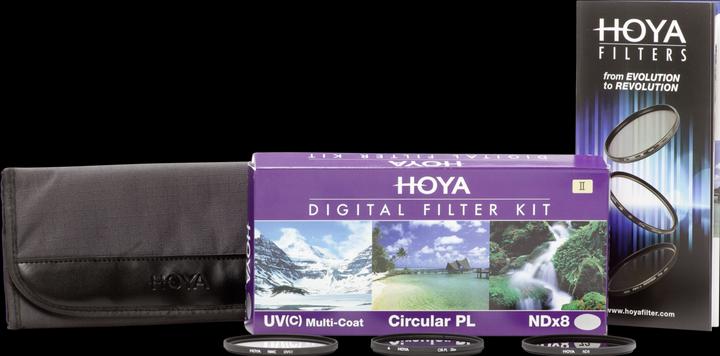 Image du produit Hoya Digital Filter Kit II (UV, CIR-PL & ND8) Filterset (37 mm, Filtre UV, Filtre gris neutre, Filtre polarisant, 37 mm)