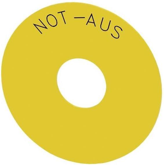 Produktbild Siemens 3SU1900-0BC31-0AS0 Unterlegschild Not-Halt-Pilzdruckt.