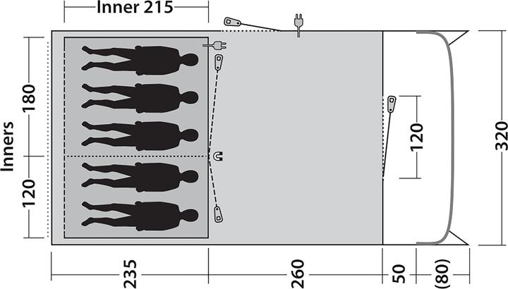 Actual product image Outwell Denver 5 (Tunnel tent, 25.70 kg, 5 persons)