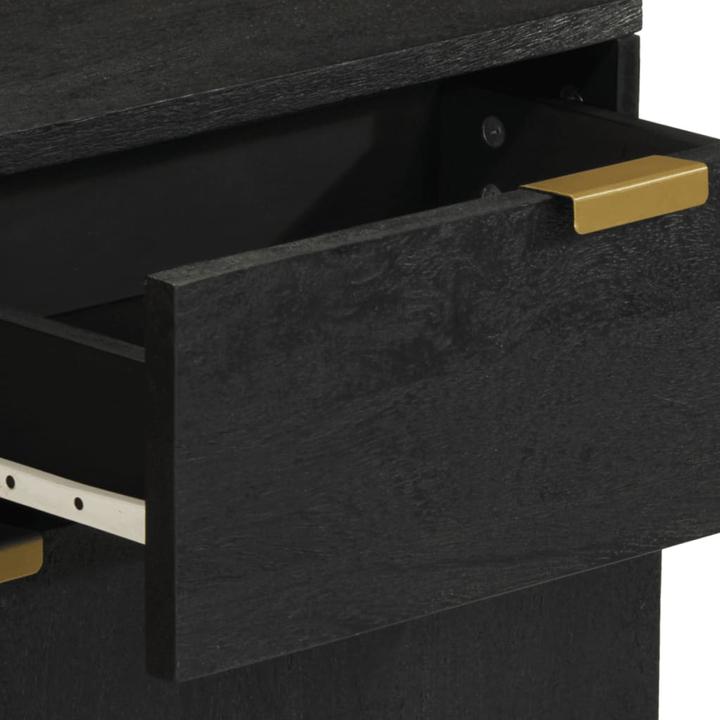 Actual product image VidaXL Bedside table Bedside cabinet Bedside chest of drawers Bedside console Black wood-based material (50 x 33 x 60 cm)
