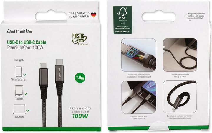 Produktbild 4smarts USB-C – USB-C (1.50 m, USB 2.0, 20 W)