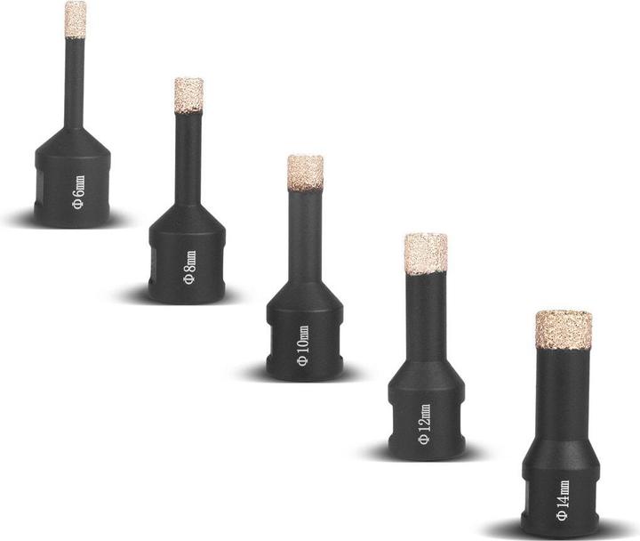 Immagine prodotto Stahlwerk Set di 5 punte diamantate 6-14 mm M14 per smerigliatrici angolari (6 - 14 mm)