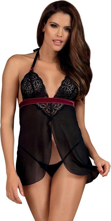Produktbild Obsessive Rossita Babydoll mit sexy Tanga Schwarz (L, XL)