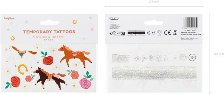 Nährwerte und Zutaten Partydeco Tattoo Set Pferd mix, 16 Stück