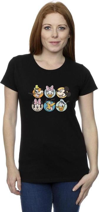 Actual product image Disney Womens/Ladies Mickey Mouse And Friends Faces Cotton T-Shirt (XXL)