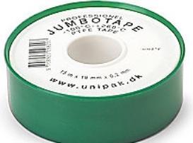 Actual product image Unipak Jumbotape 15mx19mmx0,200mmtil damp, drikkevand og varmeTil store gevindTemperaturområde fra -