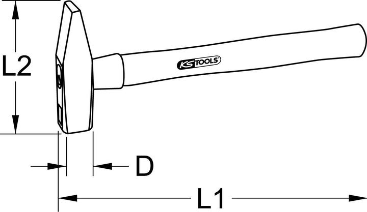 Actual product image KS Tools Sledgehammer with ash handle, special tool steel, hammer head 8000 g (8800 g)