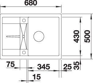 Produktbild Blanco Metra 45 S Compact (Aufsatzspülbecken, 68 cm, 50 cm)