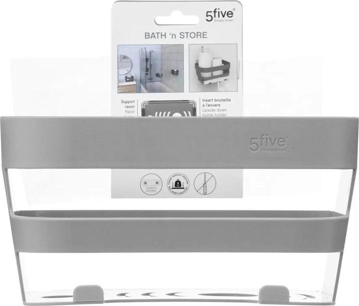 Immagine prodotto JTI Mensola per doccia in plastica - grigio - tappo di aspirazione