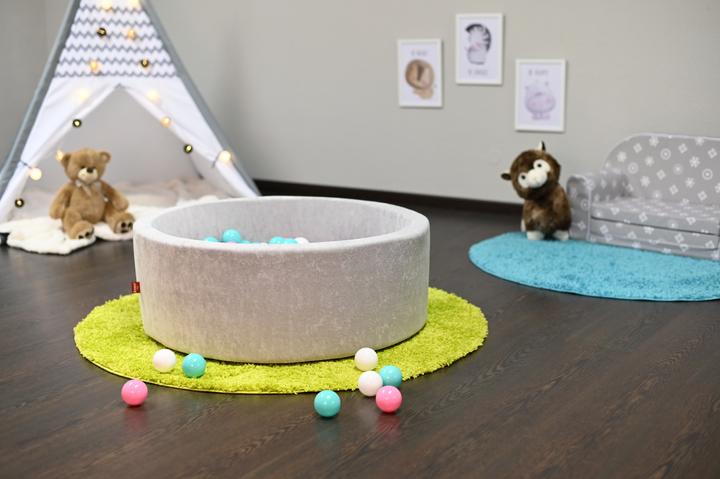 Image du produit Knorrtoys Bällebad soft - "Grey" - 300 balls rose/creme/lightblue (ca. 6cm Durchmesser)