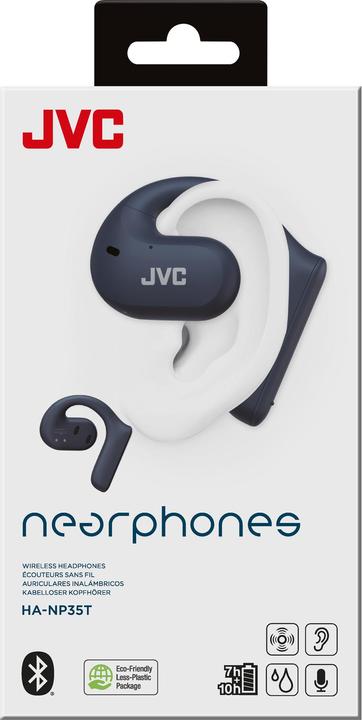Actual product image JVC HA-NP35T-A-U (No noise cancelling, 7 h, Wireless)