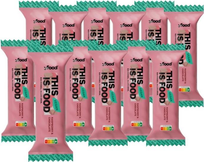 Actual product image YFood Vegan Protein Bar Raspberry & Chocolate 60g (Raspberry, Chocolate, 12 pcs., 720 g)