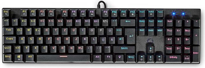 Actual product image Nedis Wired Gaming Keyboard USB Type-A Mechanical Keys LED German DE-Layout Powered by (DE, Cable)