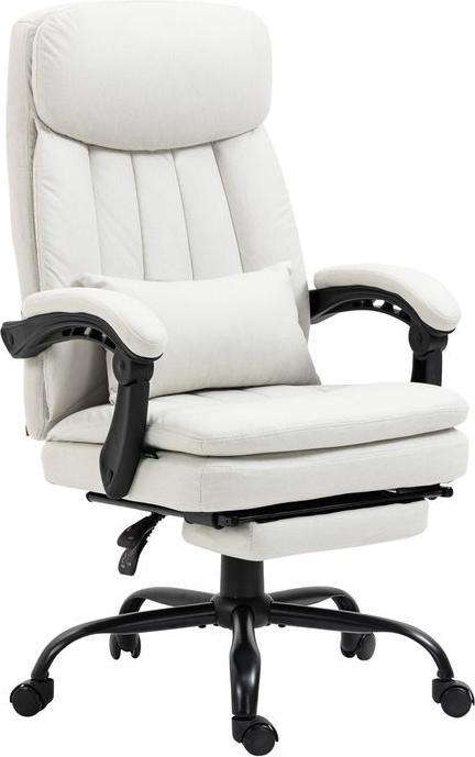 Produktbild Swisshandel24 Bürostuhl mit Massage- und Wärmefunktion, ergonomisch, 155° verstellbaren Rückenlehne, Cremeweiss