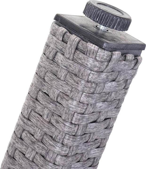 Produktbild Swisshandel24 Poly-Rattan Gartentisch Cava, Esstisch Tisch mit Glasplatte, 160x90x74cm - grau (160 cm)