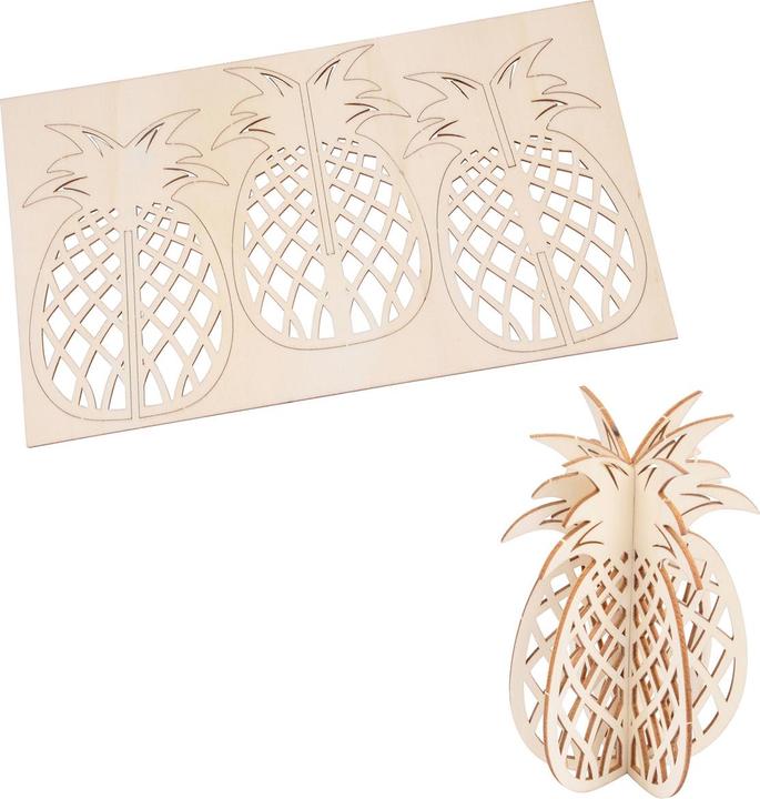 Natura Punto 3D-Puzzle aus Naturholz, Ananas, 29,5 x 17,5 cm