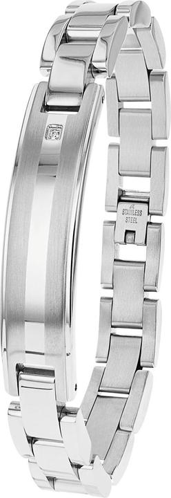 Amor Armschmuck für Herren, Edelstahl, Zirkonia synth. (22 cm, Edelstahl)