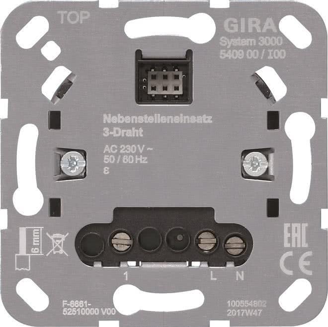 Produktbild Gira System 3000 Einsatz 3-Draht 540900 Nebenstelle