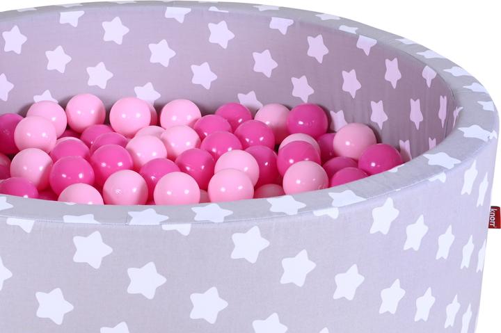 Produktbild Knorrtoys Bällebad soft - "Grey white stars" - 300 balls soft pink (ca. 6cm Durchmesser)