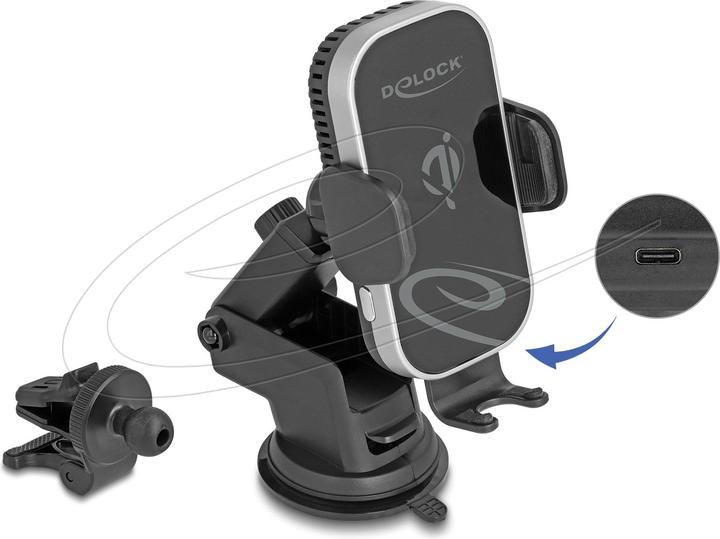 Delock Wireless Car Charger Smartphone Halterung mit Ladefun