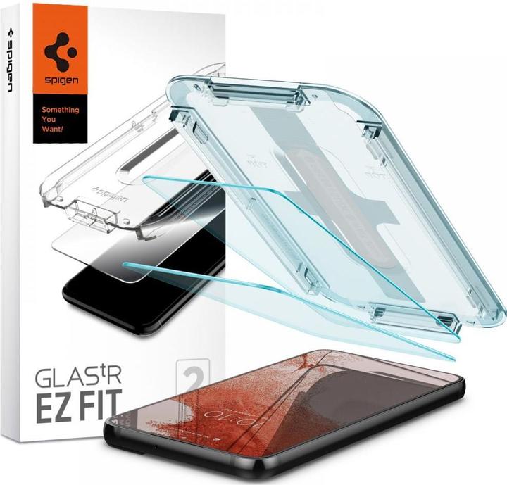 Actual product image Spigen Glas.TR Samsung S901 S22 2szt./2pcs "EZ FIT" AGL04151 szkło hartowane (2 Piece, Samsung Galaxy S22)