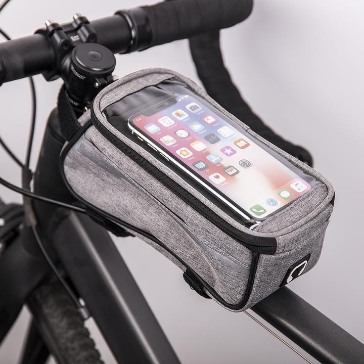 OEM Wasserdichte Fahrradrahmentasche mit Telefonhalterung grau (Rahmentasche)