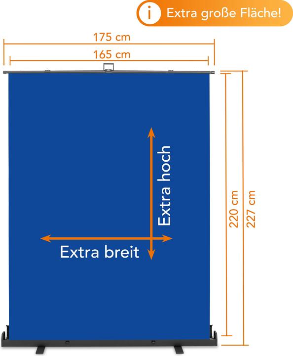 Immagine prodotto Walimex pro Pannello roll-up sfondo blu 165x220 (176.50 cm, 226 cm)