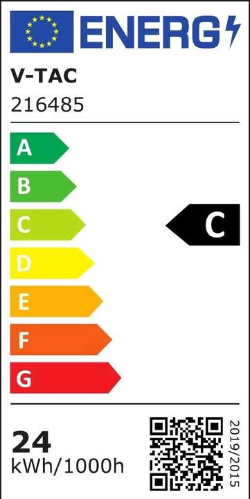 Energy Label V-TAC VT1524 Waterproof LED Fixture XSeries 1200mm 24W 4000K 160lmW (3840 lm)