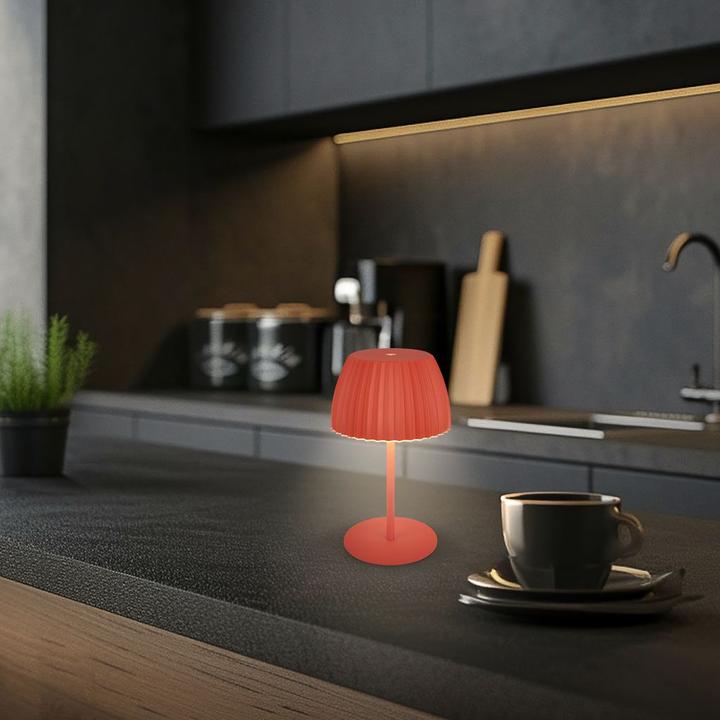 Actual product image Briloner Brilo unplugged RIFFLE Akku Tischleuchte mit Lichtkante - Orange (200 lm)