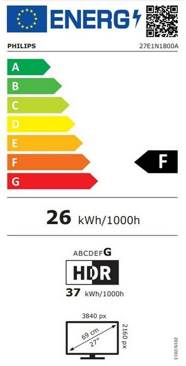 Energie-Label Philips 27E1N1800A (3840 x 2160 Pixel, 27")