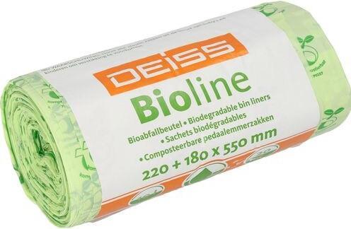 Deiss Müllbeutel BIOLINE 22+18 x 55 cm (B x H) 10l ecovio natur 20 St./Pack. (20 x, 10 l)