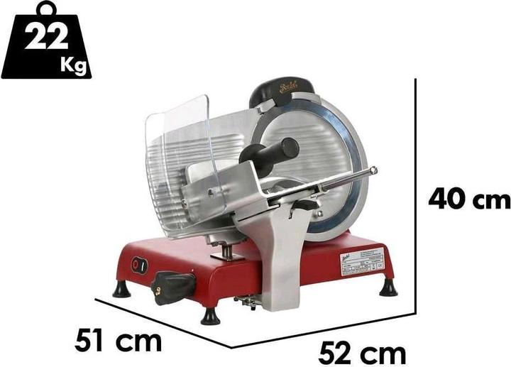 Actual product image Berkel Red Line 250 matt red slicer with 250 mm steel blade
