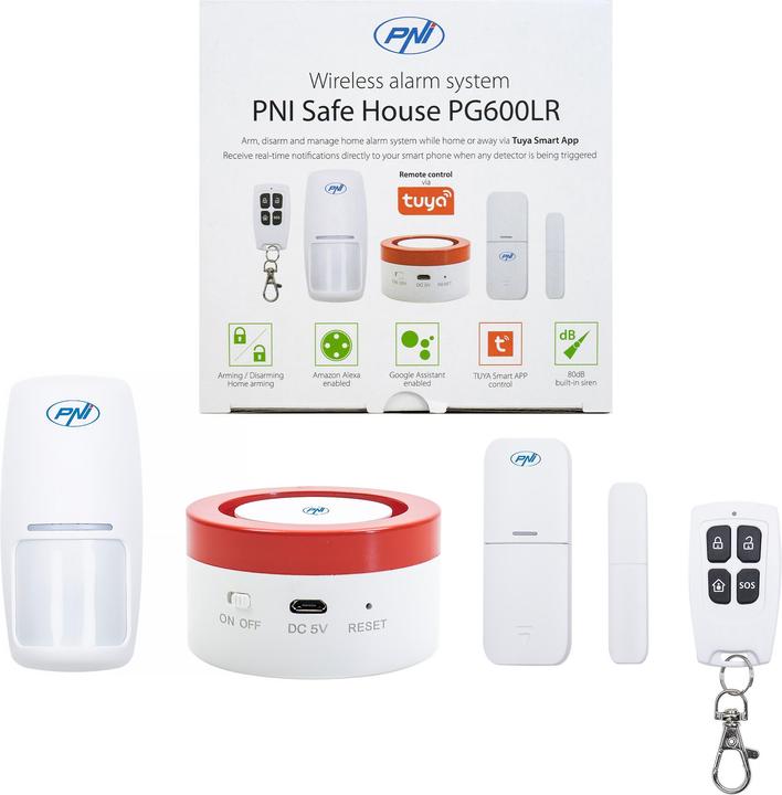 PNI Safe House PG600LR wireless alarm system, smart home security system, wireless connection, burglary